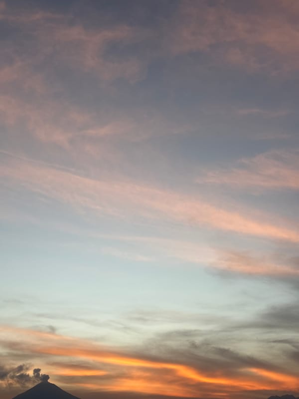 Colorful sunrise captured over Santa Clara Ocoyucan, Mexico