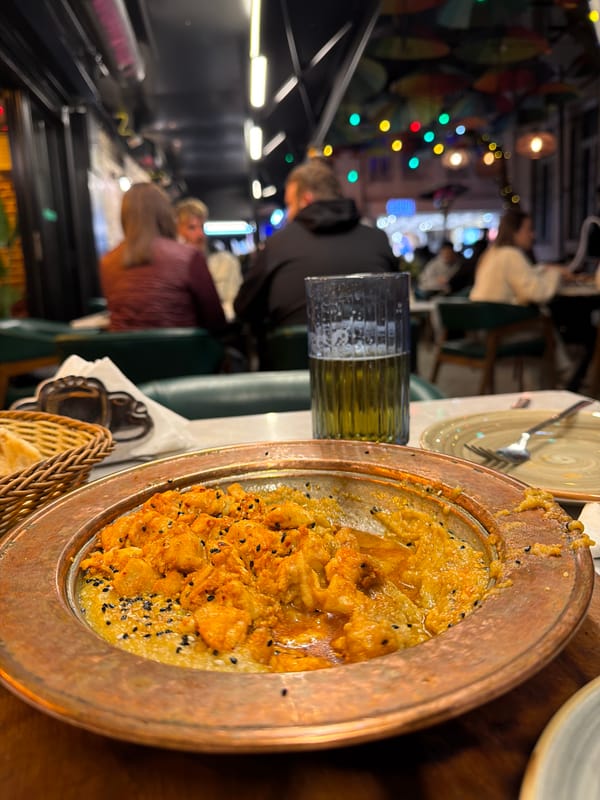 Evening dining scene captured at Beyoğlu restaurant