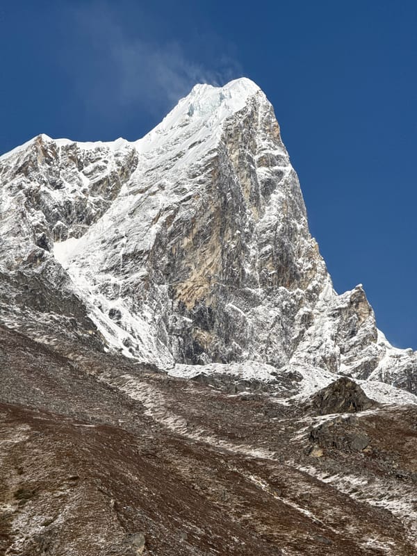 Mountain views captured in Khumjung, Nepal near Ama Dablam peak