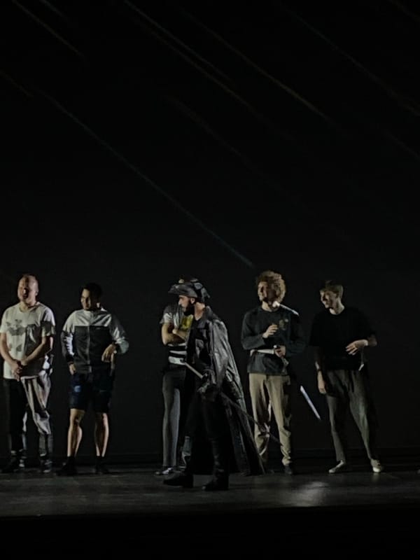 Theatrical performance with contemporary themes staged in rural Russia