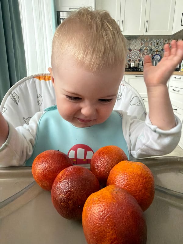 Family morning routine captured in snowy Votkinsk apartment