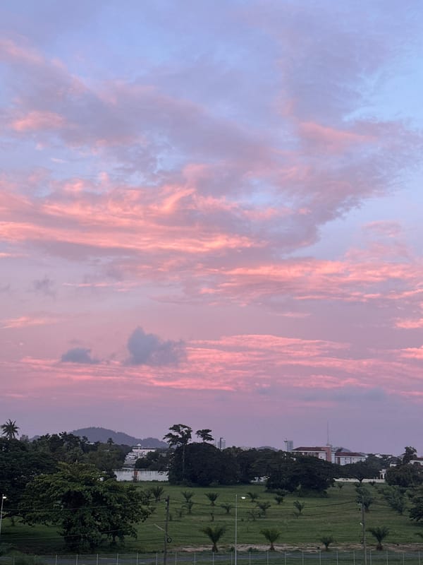 Wichit neighborhood skies at sunset, July 2026