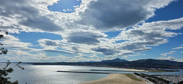 Sunny morning scenes captured in coastal Hondarribia, Spain