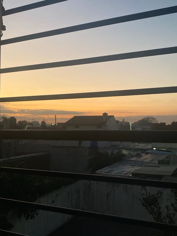 Golden sky transition observed through structure in Wilde, Argentina