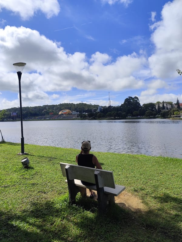 Visitor documents tranquil moments at Da Lat's Xuan Huong Lake