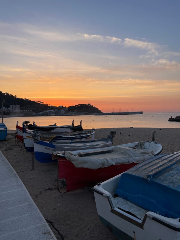 Warm sunset colors over the Blanes coastline
