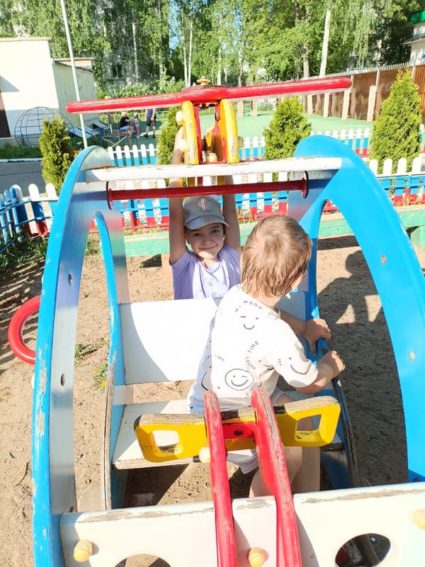 Family playground visit documented in Chaikovsky, Russia
