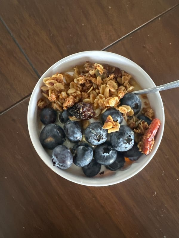 Breakfast bowl photographed multiple angles in Huixquilucan, Mexico