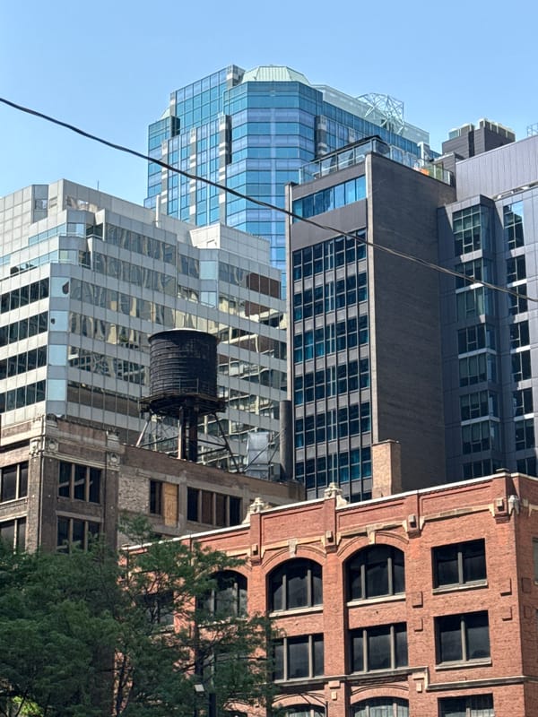 Chicago streets and rooftops on a sunny July afternoon