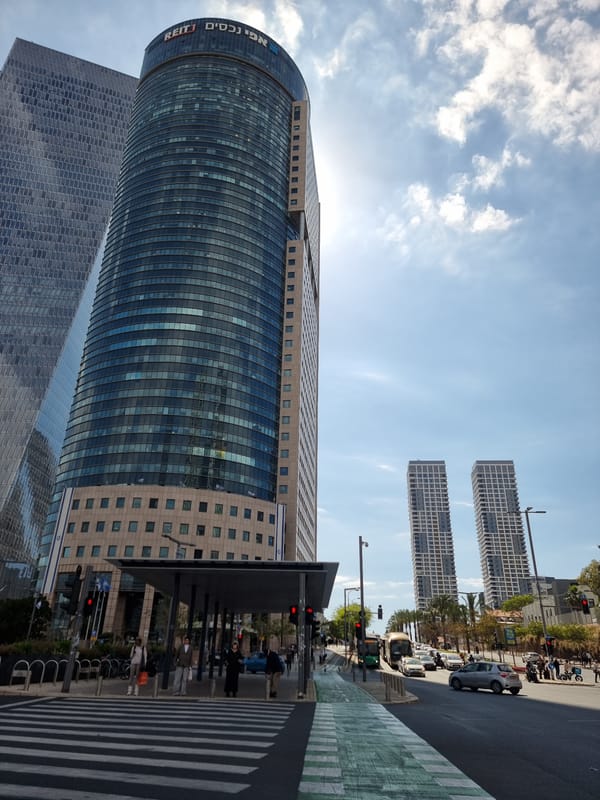 Street scenes and selfie captured in Tel Aviv