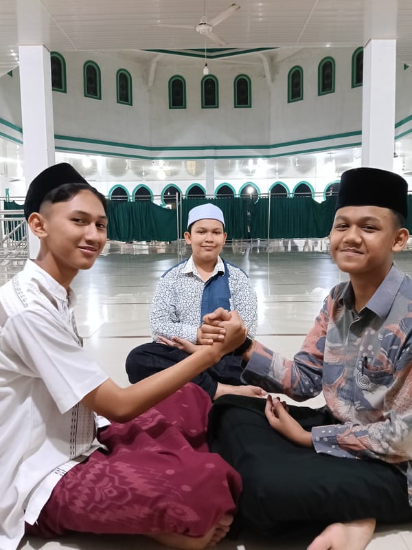 Young men gather in mosque, classroom scenes in Lhokseumawe