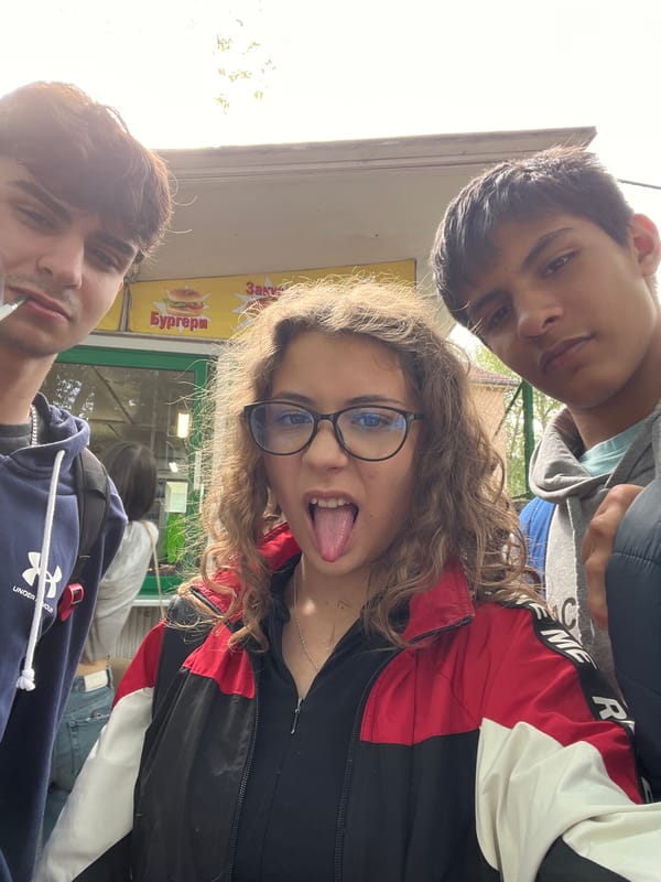 Young friends pose for casual photos in Plovdiv