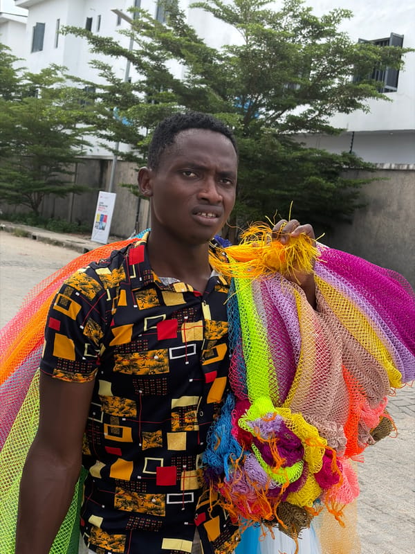 Man with nets, bird in flight observed in Igboefon