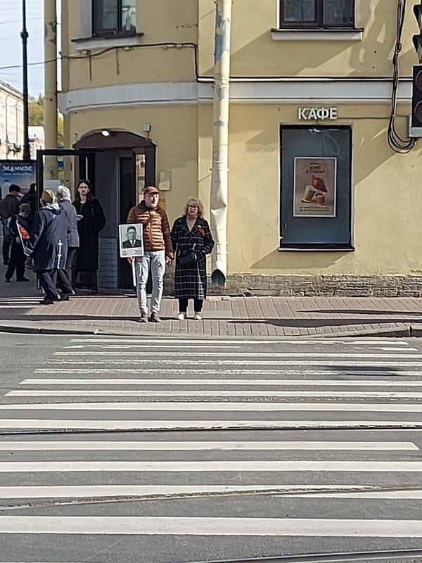 Saint Petersburg residents observe Victory Day with portraits, cityscapes