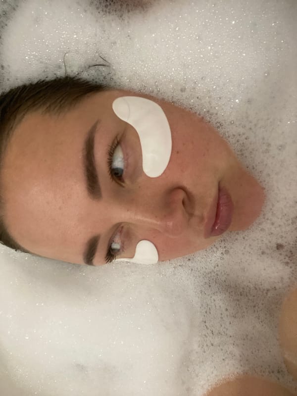 Woman enjoys spa treatment in Sochi bubble bath