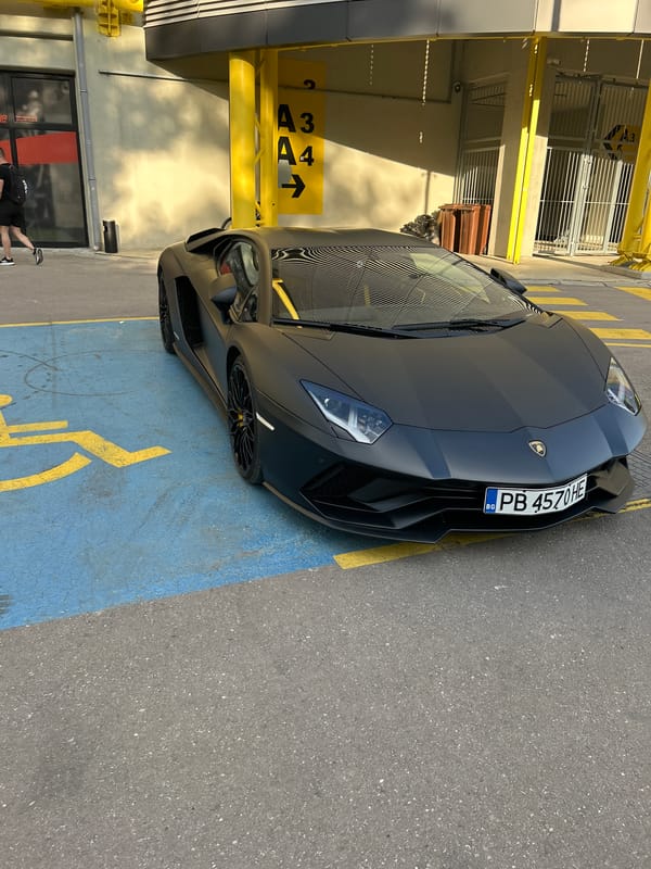 Matte black Lamborghini spotted parked in Plovdiv, Bulgaria