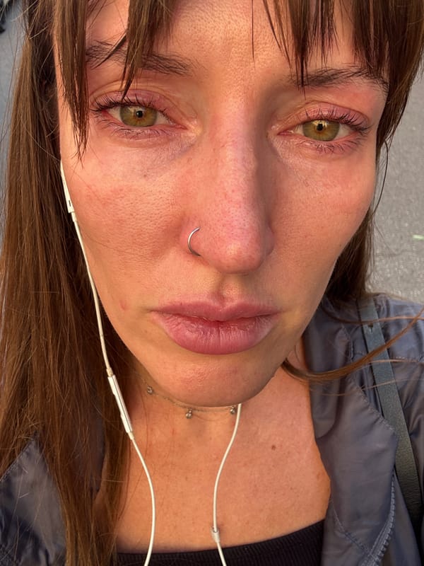 Emotional afternoon outside a Moscow apartment complex