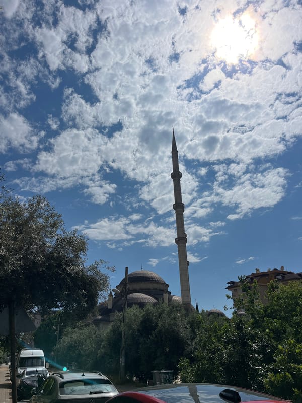 Tourist documents Alanya's mosques, streets, and architecture