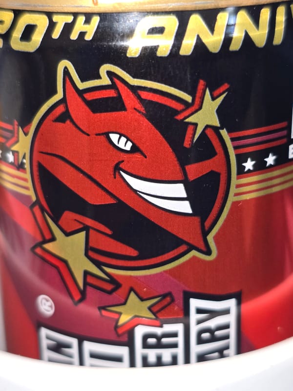 Product packaging with red devil design photographed