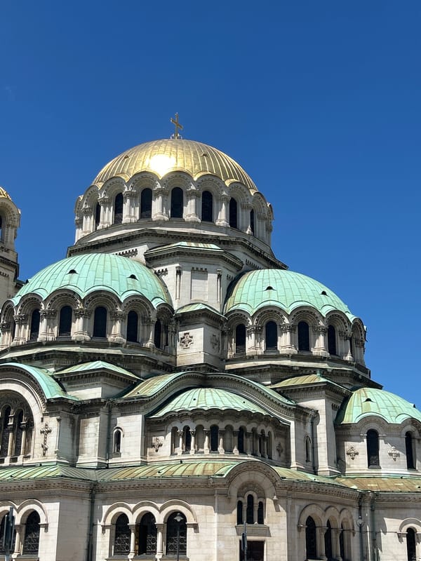 Sofia's Alexander Nevsky Cathedral and surroundings on a sunny day