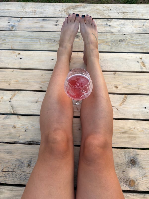 Backyard sunset hang in Chaikovsky, drinks and trampoline included