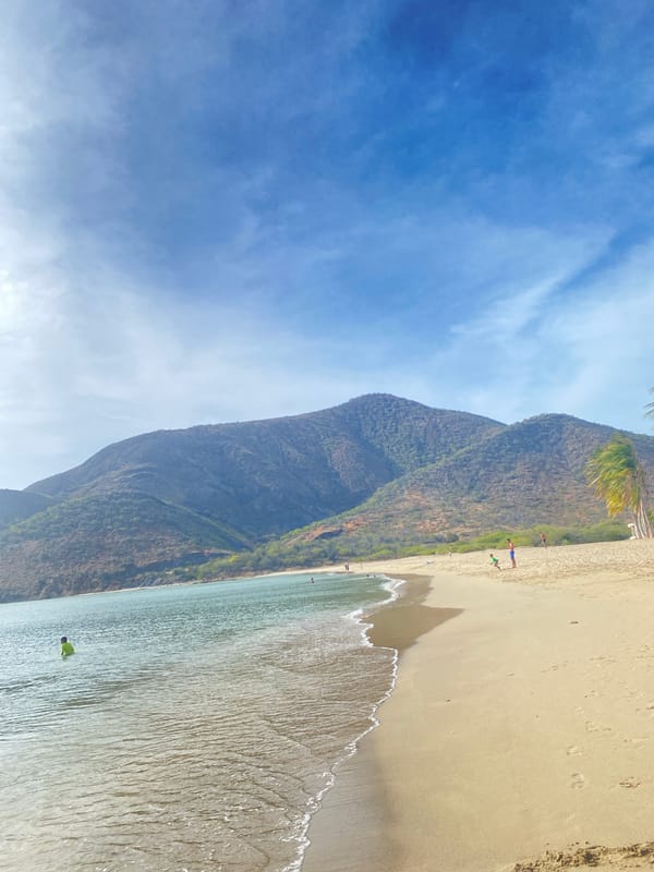 Evening beach scenes documented at Juan Griego, Venezuela