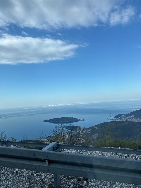Clear morning view of Adriatic Sea captured from Brajici, Montenegro