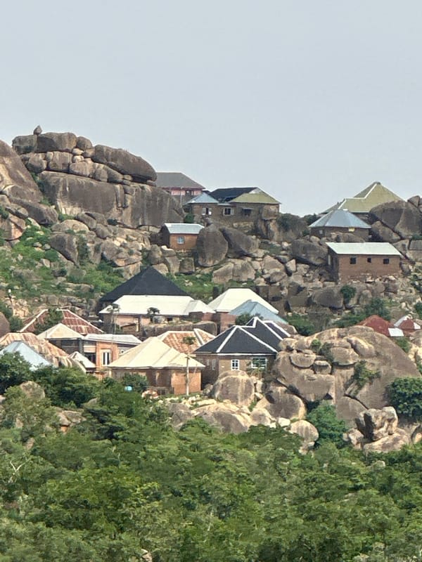Jos hillside community built among granite boulders and rocky slopes