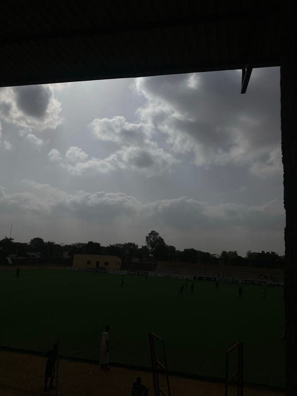 Football stadium observed in Tudun Wada, Nigeria morning hours