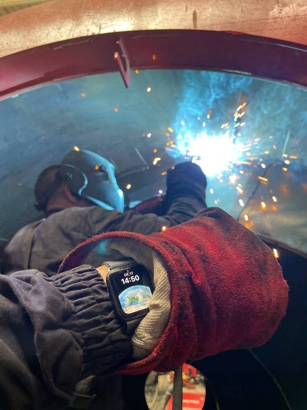 Welding session at a Tomba, Montenegro worksite