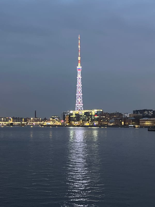 Evening photography captures Saint Petersburg landmarks during twilight