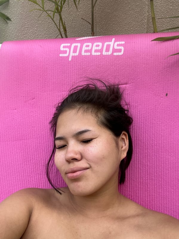 Poolside and mat: a slow morning at a Bali resort