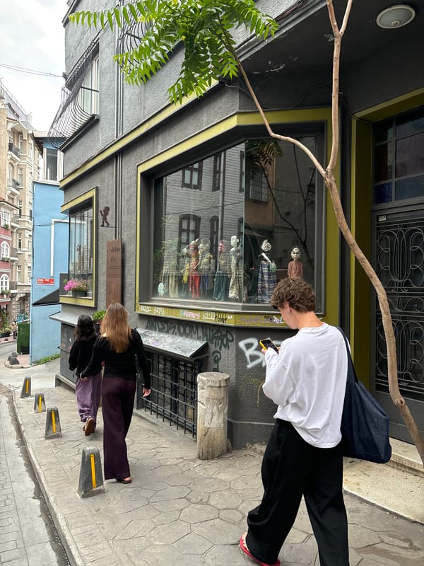 Daily life unfolds across Beyoğlu district in Istanbul