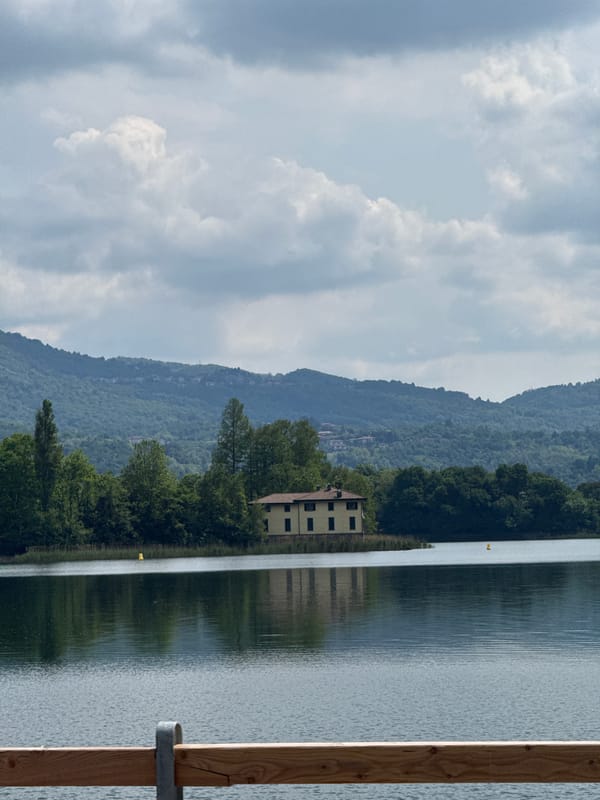 Tranquil lake scene photographed in Civate, Italy