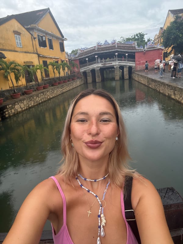 Rainy morning at Hoi An's Japanese Covered Bridge