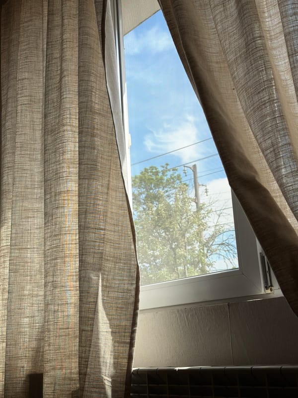 Quiet afternoon window view captured in Bulgarian village