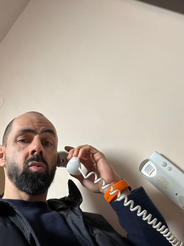 Man makes phone call in Plovdiv, Bulgaria