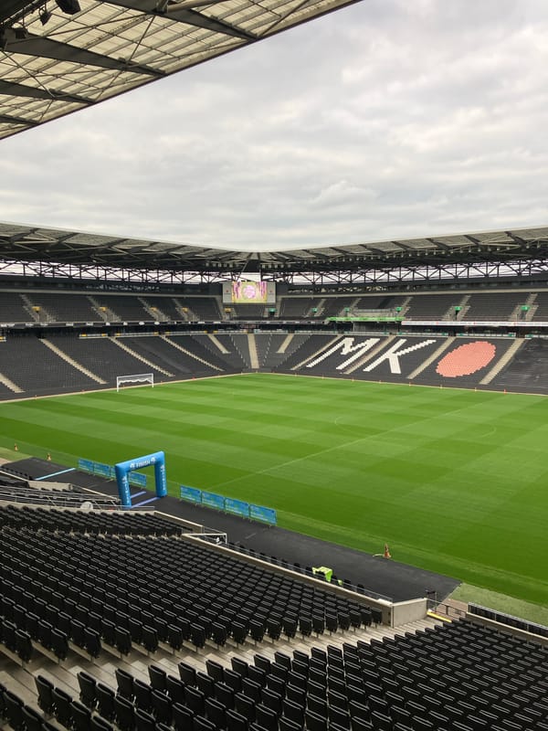 Empty Stadium MK captured in Milton Keynes afternoon