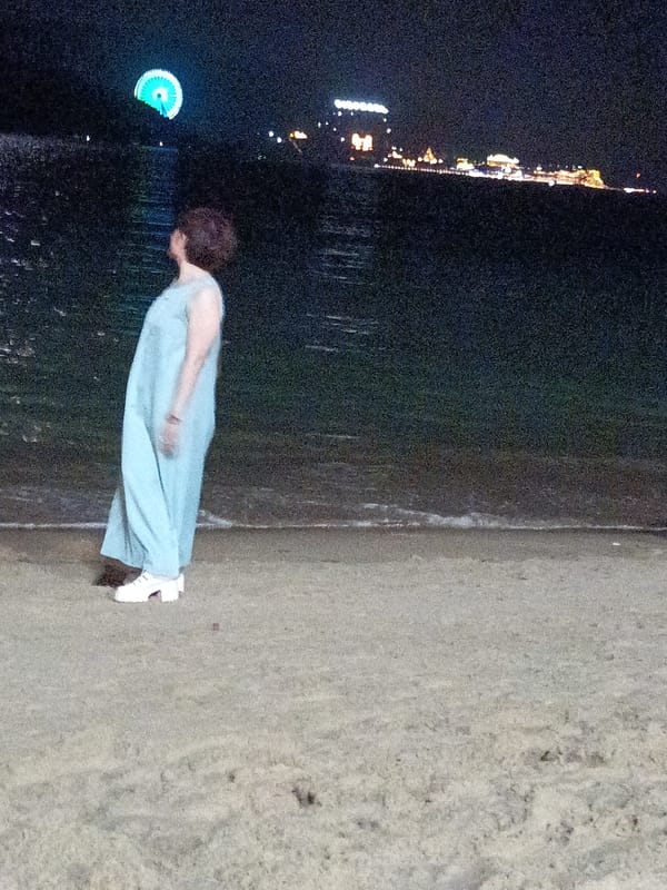 Night out on Nha Trang beach under a full moon