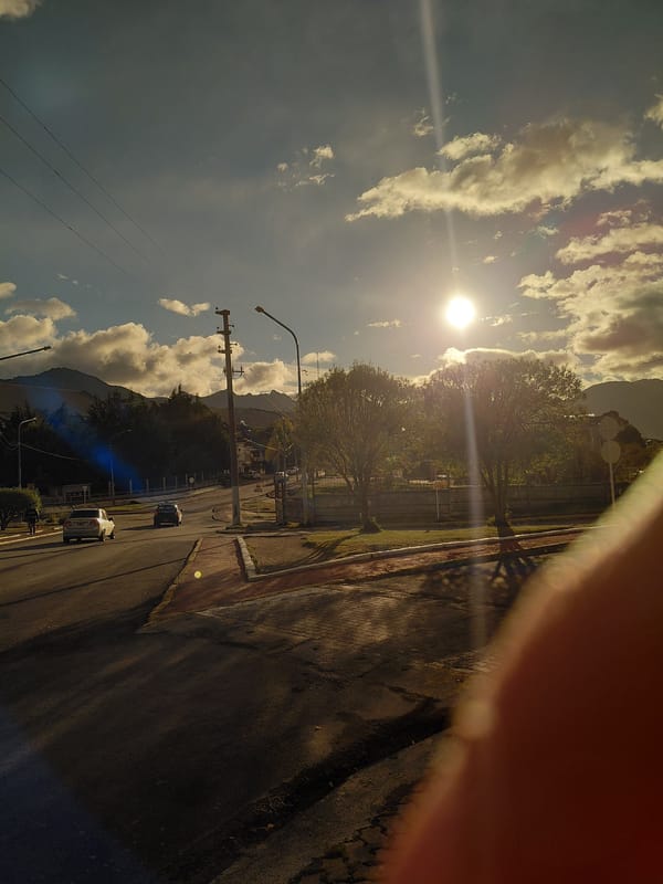 Sunny afternoon street scene documented in Ushuaia, Argentina