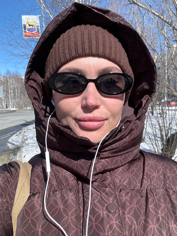Winter-dressed person photographed outdoors in Surgut, Russia