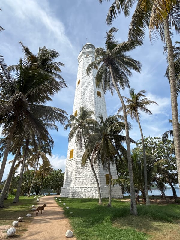 Tourist documents Dondra Head Lighthouse, Sri Lanka's southernmost point