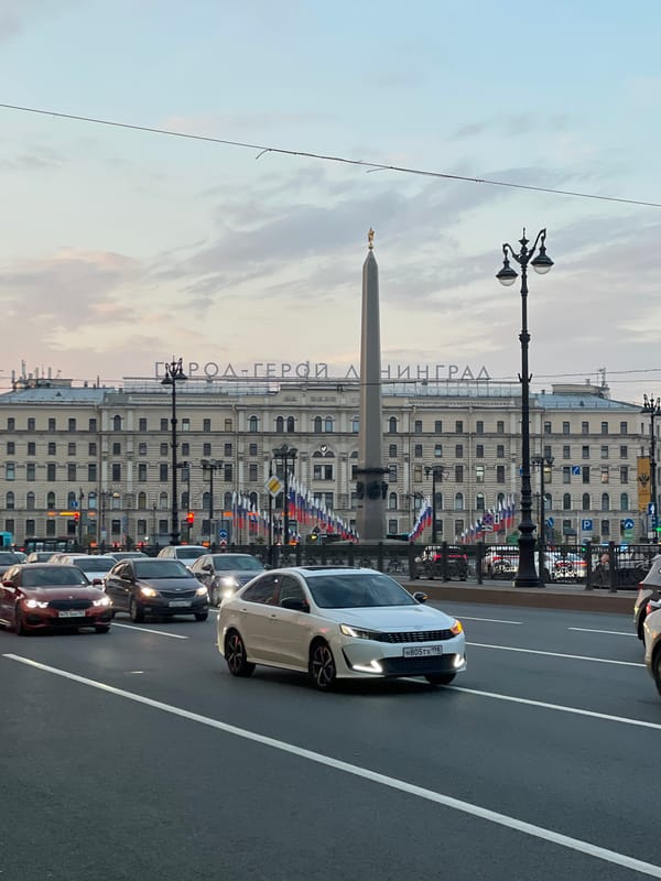 Evening documentation of Saint Petersburg streets and landmarks