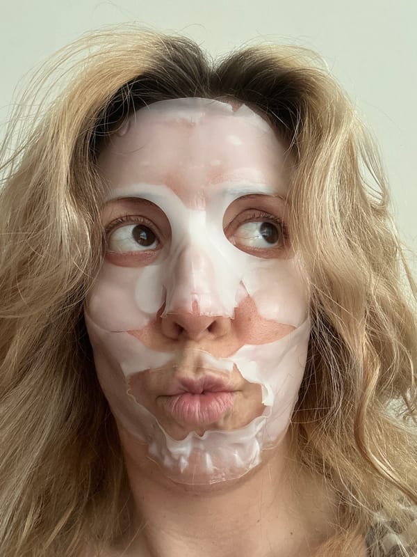 Masked blonde woman photographed in Amsterdam