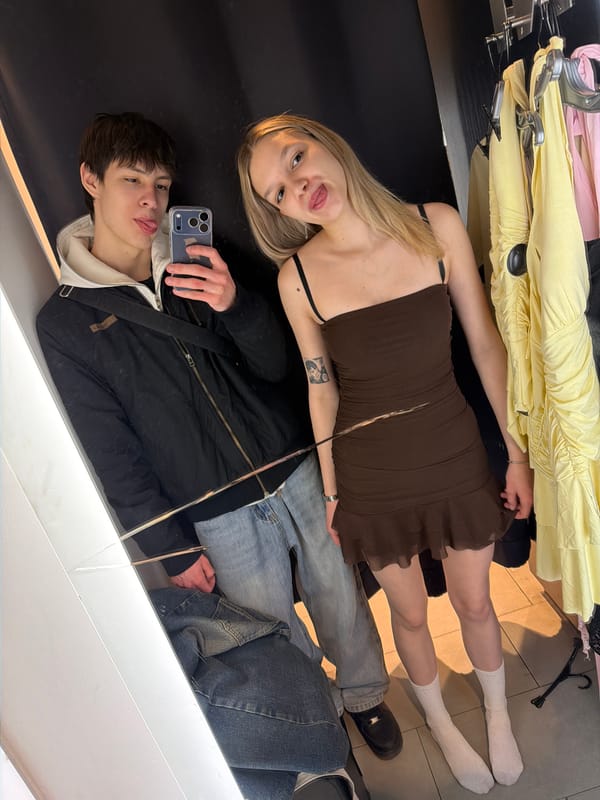 Couple Takes Selfie in Yekaterinburg Indoor Location