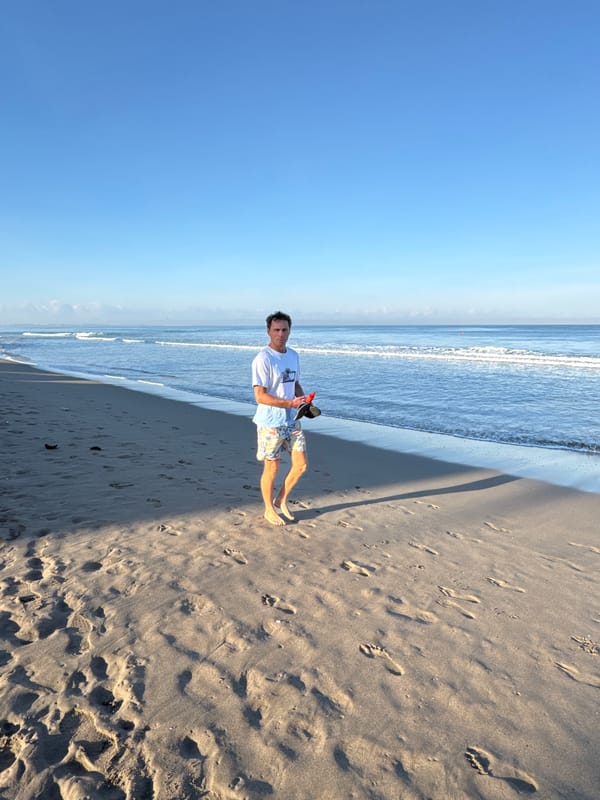 Evening beach life captured at Kuta Beach, Bali