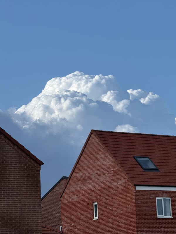 Dramatic storm clouds tower over Great Yarmouth residential area