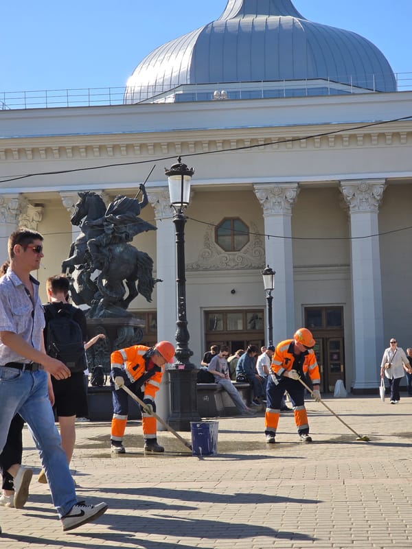 Morning Street Activity Near Moscow's Leningradsky Station Documented
