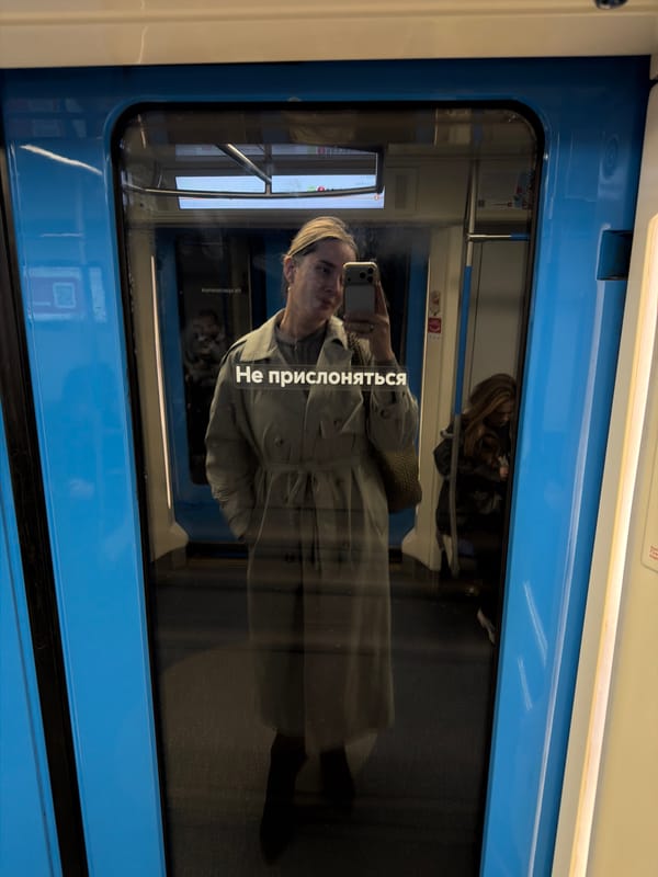 Metro passenger takes selfie on Moscow subway