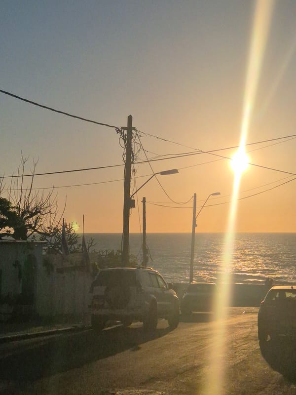 Sunset observed along Tel Aviv coastline